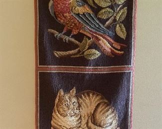Needlepoint wall hanging.
