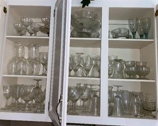 Cabinets full of glassware