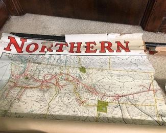 Large Northern Pacific Railway map, needs restoration