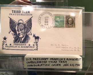 Franklin D Roosevelt inauguration cover third term