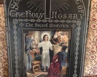 Saint Dominics Chaplet of the Holy Rosary moving tableau of 16 pictures