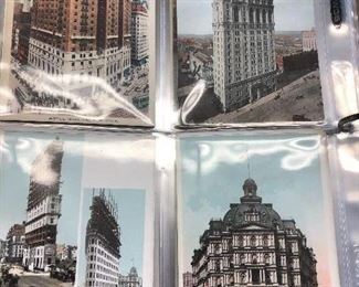 Many antique postcards