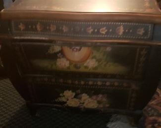 Hand painted end or side table or even a night stand