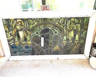 Large European stain glass panel