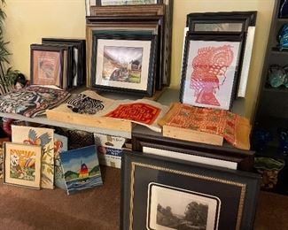 Lots of framed art