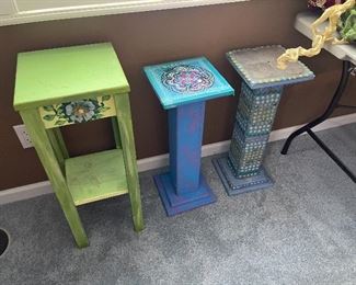 Painted plant stands