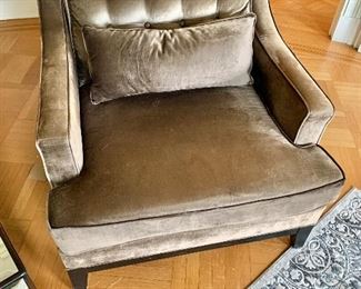 Z Gallerie velveteen club chair with tufted back (Chair B)
