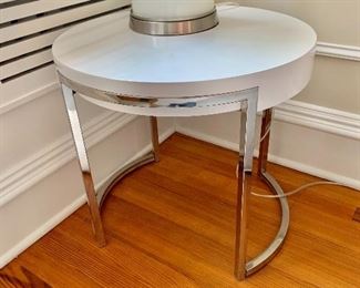 $150 - Contemporary side table - 20"H x 21.5" diameter 