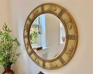 $275 - Howard Elliott Collection mirror with panther motif - 40" diameter