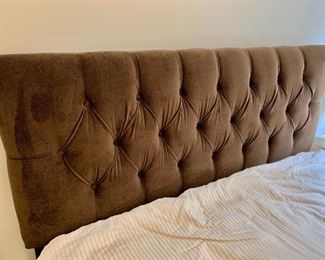 $350 - Queen tufted headboard and platform bed -  53"H (adjustable) x 82"L x 63"W