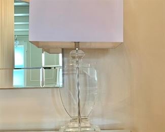 $295 - Table lamp in the style of Robert Abbey "Artemis". 27"H x 15.5"W x 8"D. 