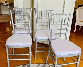 $240 - Chiavari chairs (4). 36.5"H x 15.5"W x 16"D. Height to seat is approximately 19.5". 