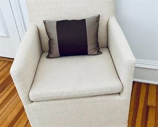 $150 - Single petite arm chair - 32"H x 23.5"W x 24.5"D. Height to seat is approximately 18.5". 