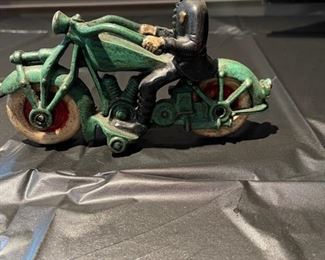 Vintage Cast Iron Motorcycle Police