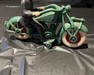 Vintage Cast Iron Motorcycle Police