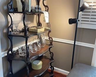 Vintage Curio Shelf with Bar Equipment