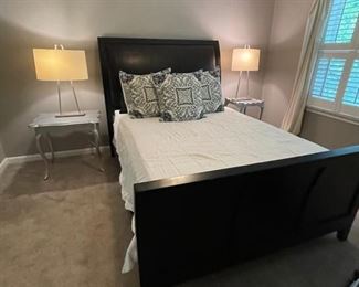 Queen Bed with Linens and Mattress