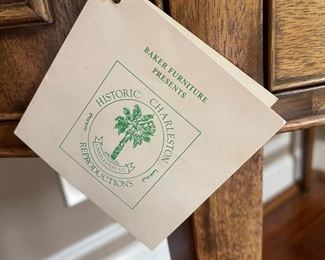 Baker Historic Charleston Reproduction Half Round Mahogany Commode