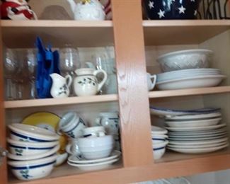 Dishes with blueberry pattern