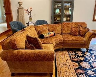 detail-there is some discoloration as well as some wear to the upholstery