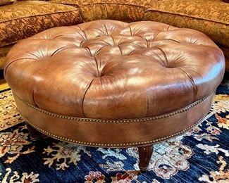 Item 67:  Leather Ottoman with Nailhead Trim - 42" x 17":  $375