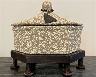Item 76:  Covered Dish on Stand - 9" x 7.5":  $38