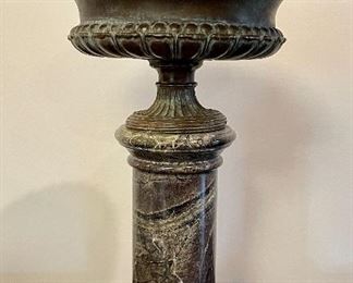 Item 78:  Marble & Bronze Pedestal - 7.5" x 11":  $155
