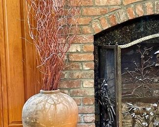 Item 85:  Terracotta Vase with Twigs - 20": $45