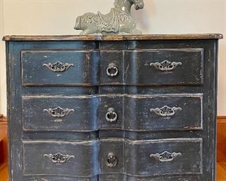 Item 34:  Ocean Blue Three Drawer Chest- 44"l x 23"w x 34.75"h:  $425