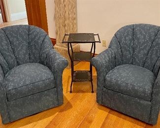 Item 35:  (2) In Home Furnishing Swivel Rocker Armchairs - 32.5"l x 20"w x 34"h:  $725 for pair