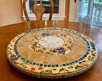 Item 125:  Giant Mosaic Tile Lazy Susan - 24.5":  $125