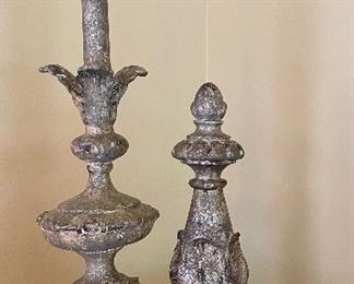Item 130:  (2) Shabby Chic Decorative Architectural Pieces:   $28/Pair                                                                                           Tallest - 28.5"