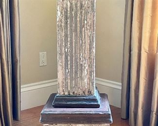 Item 24:  Shabby Chic Wood Column - 15.5"l x 15.5"w x 37"h:  $295