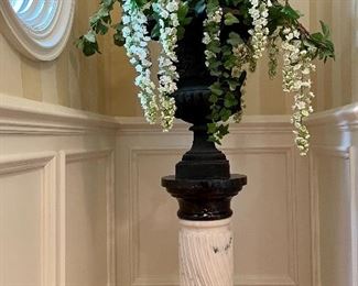 Item 4:  (2) Marble Columns - 31.5":  $495/ea                                                             Item 5:  (2) Cast Iron Urns with Faux Flowers - 25":  $245/ea  SOLD