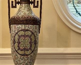 Item 6:  Hand Painted Urn - 33.5":  $125