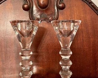 Item 131:  Set Of 2 Baccarat Crystal Taper Candlestick Holders - 5.25":  $148