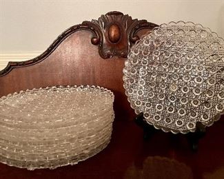 Item 141:  (8) Pressed Glass Dessert Plates:  $22