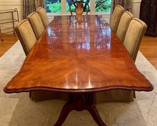 Item 20:  Drexel Heritage Dining Room Table - 114.75"l x 45.5"w x 29"h and (2) leaves - 20":  $895