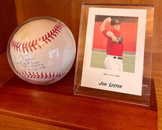 Item 156:  Autographed Jon Lester Baseball & Card:  $50