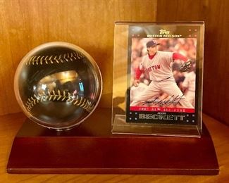 Item 159:  Autographed Josh Beckett Baseball & Card:  $50