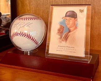 Item 160:  Autographed Jonathan Papelbon Baseball & Card:  $50