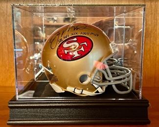 Item 166:  Autographed Joe Montana Mini Helmet:  $200