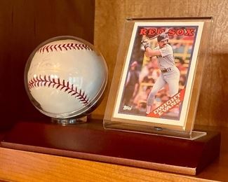 Item 167:  Autographed Dwight Evans Baseball & Card:  $50