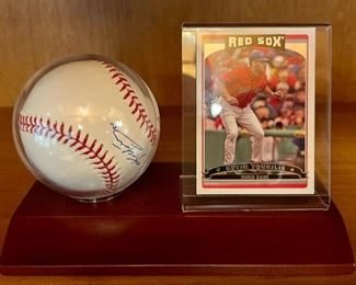 Item 177:  Autographed Kevin Youkilis Baseball & Card:  $50