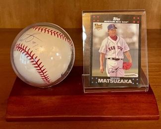 Item 178:  Autographed Daisuke Matsuzaka Baseball & Card:  $40