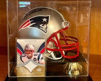 Item 184:  Autographed Wes Welker Mini Helmet & Card:  $125