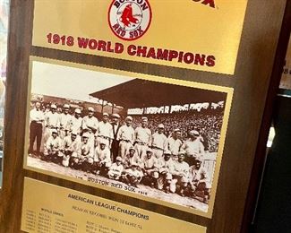 Item 191:  Boston Red Sox 1918 World Champions Plaque - 13" x 16":  $25