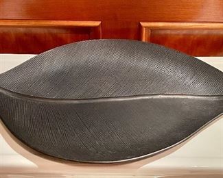 Item 225:  Crate & Barrel Decorative Bronze Leaf - 15.25":  $34