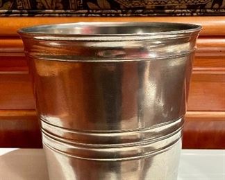 Item 227:  Brushed Silver Bucket - 7.25" x 7.75":  $48