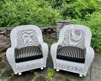 Item 234:  (2) Wicker Rocking Chairs - 32"l x 27.5"w x 38.5"h:  $445 for pair